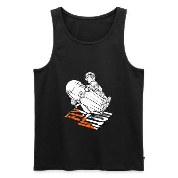 Patin de dessin animé - Débardeur bio Premium Homme - noir - Devant - Michal (187cm)