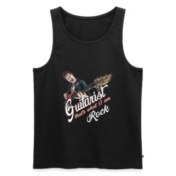 Rockabilly Gitarrist - Männer Premium Bio Tank Top - Schwarz - Vorne - Michal (187cm)