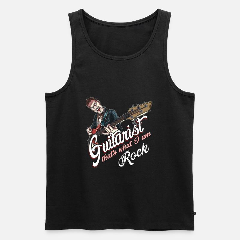 Rockabilly Gitarrist - Männer Premium Bio Tank Top - Schwarz
