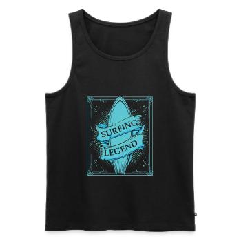 Cool Surfbrett - Männer Premium Bio Tank Top - Schwarz - Vorne - AI Model Male 178 light (178cm)