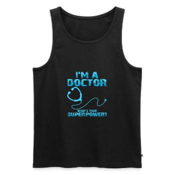 Arzt - Männer Premium Bio Tank Top - Schwarz - Vorne - Michal (187cm)