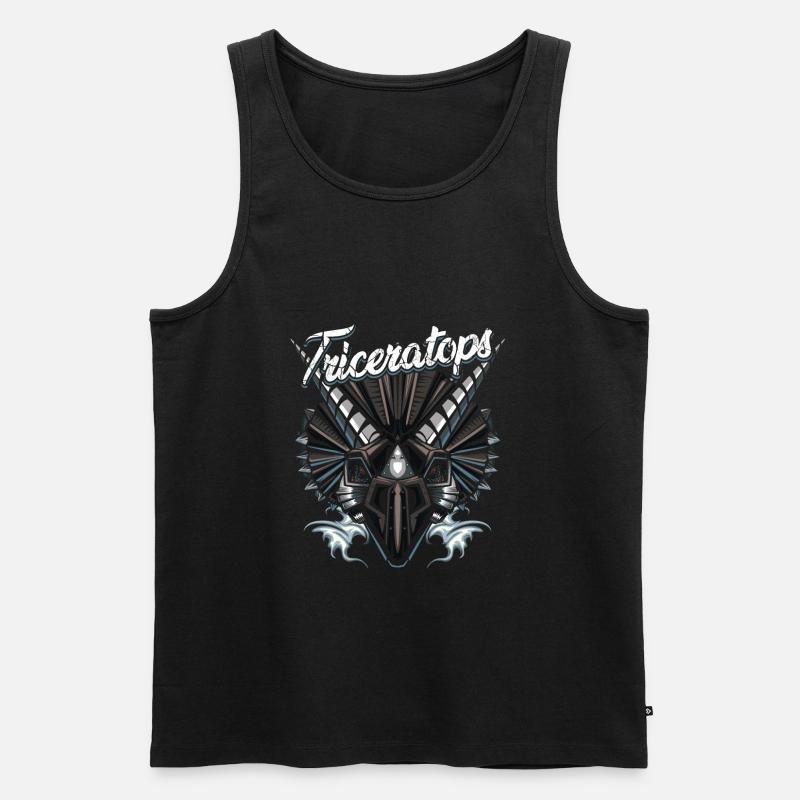 Roboter Dino - Männer Premium Bio Tank Top - Schwarz