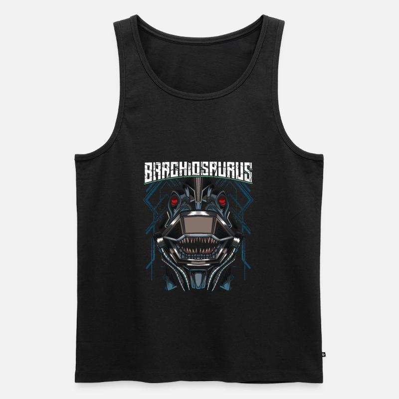 Cyborg Brachiosaurus Dinosaurier Scifi - Männer Premium Bio Tank Top - Schwarz