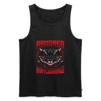 Cyborg Ankylosaurus Dinosaur Scifi - Men's Premium Organic Tank Top - black - Front - Michal (187cm)