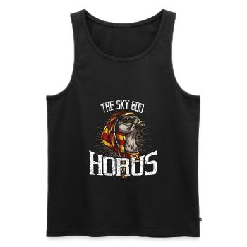 Horus Egypte Falcon Dieu Divine Antique - Débardeur bio Premium Homme - noir - Devant - AI Model Male 178 light (178cm)