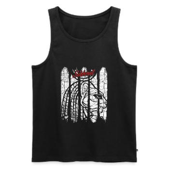 Vintage Retro Sachmet Silhouette Gift Deity - Men's Premium Organic Tank Top - black - Front - Michal (187cm)