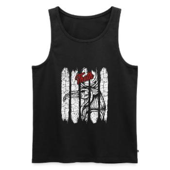 Vintage Retro Thoth Silhouette Geschenk Gottheit - Männer Premium Bio Tank Top - Schwarz - Vorne - AI Model Male 178 light (178cm)
