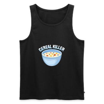 Muesli Wortwitz - Men's Premium Organic Tank Top - black - Front - Michal (187cm)