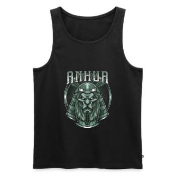 Gott des Krieges Anhur Ägyptisch Ägypten Gottheit - Männer Premium Bio Tank Top - Schwarz - Vorne - Michal (187cm)