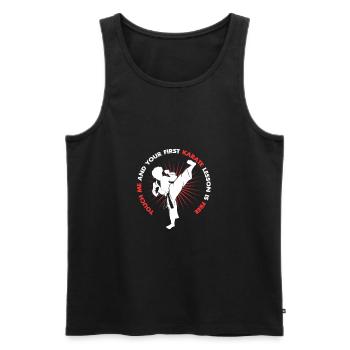 Karaté Combat de Karaté MMA Arts martiaux japonais - Débardeur bio Premium Homme - noir - Devant - AI Model Male 178 light (178cm)