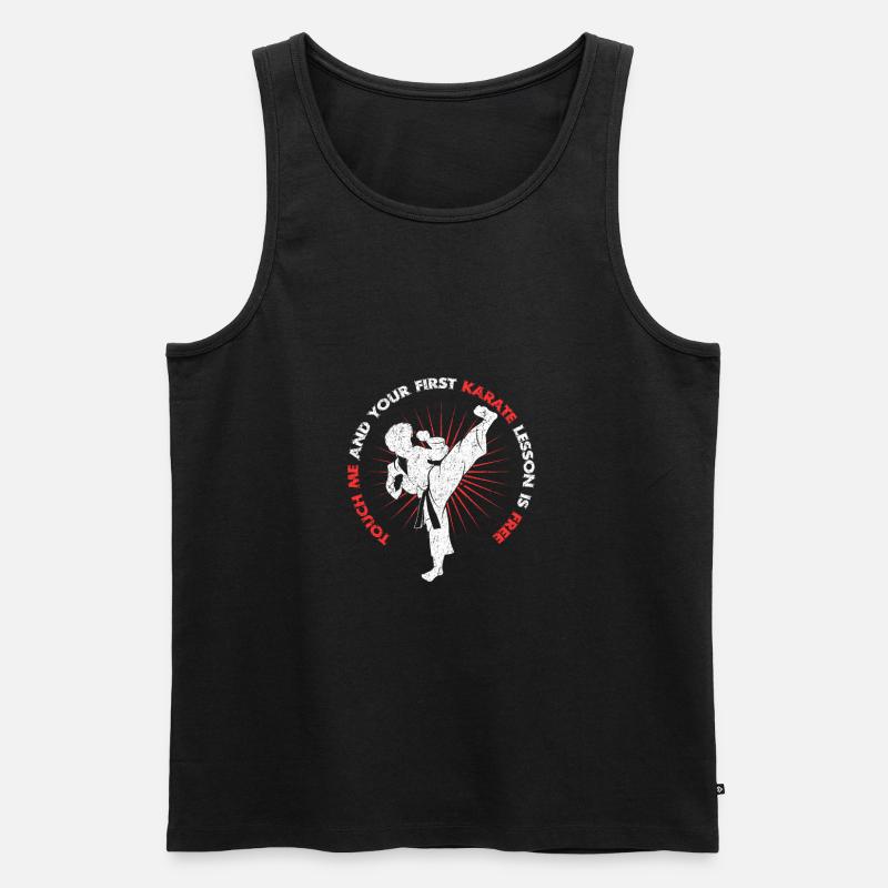 Karate - Männer Premium Bio Tank Top - Schwarz