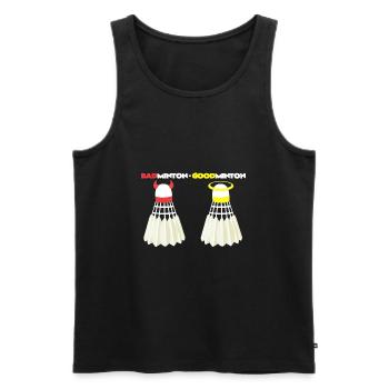 Badminton goodminton - Men's Premium Organic Tank Top - black - Front - Michal (187cm)