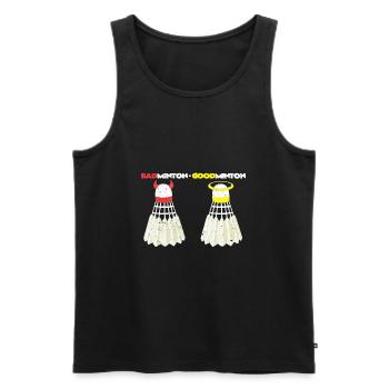 Jeu de flipper badminton badminton pun - Débardeur bio Premium Homme - noir - Devant - Michal (187cm)