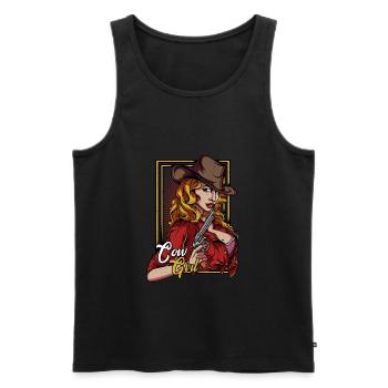 Vintage Country Cow Girl Linedance Gift Idea - Men's Premium Organic Tank Top - black - Front - Michal (187cm)