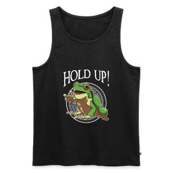 Frosch - Männer Premium Bio Tank Top - Schwarz - Vorne - AI Model Male 178 light (178cm)