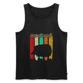 Igel - Männer Premium Bio Tank Top - Schwarz - Vorne - Michal (187cm)
