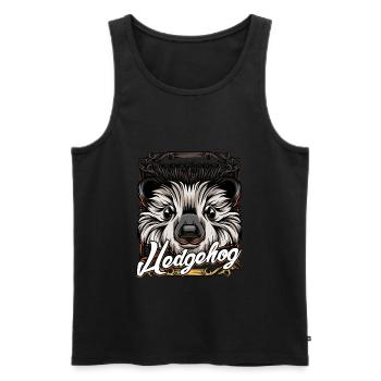 Hedgehog spiny hedgehog hedgehog wild animal gift - Men's Premium Organic Tank Top - black - Front - Michal (187cm)