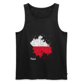 Pologne - Débardeur bio Premium Homme - noir - Devant - Michal (187cm)
