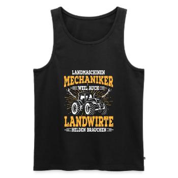 Landmaschinen Mechaniker Spruch Landwirt Trecker - Männer Premium Bio Tank Top - Schwarz - Vorne - Michal (187cm)