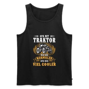 Opa Mit Traktor Landwirt Bauer Geschenk - Männer Premium Bio Tank Top - Schwarz - Vorne - AI Model Male 178 light (178cm)