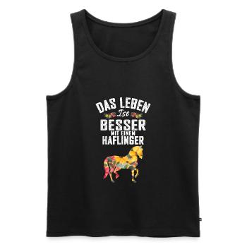 Haflinger Pferd Pferdeliebhaber Reiterin Geschenk - Männer Premium Bio Tank Top - Schwarz - Vorne - Michal (187cm)