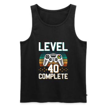 Level 40 Complete 40 Jahre Gamer Zocker Männer - Männer Premium Bio Tank Top - Schwarz - Vorne - Michal (187cm)