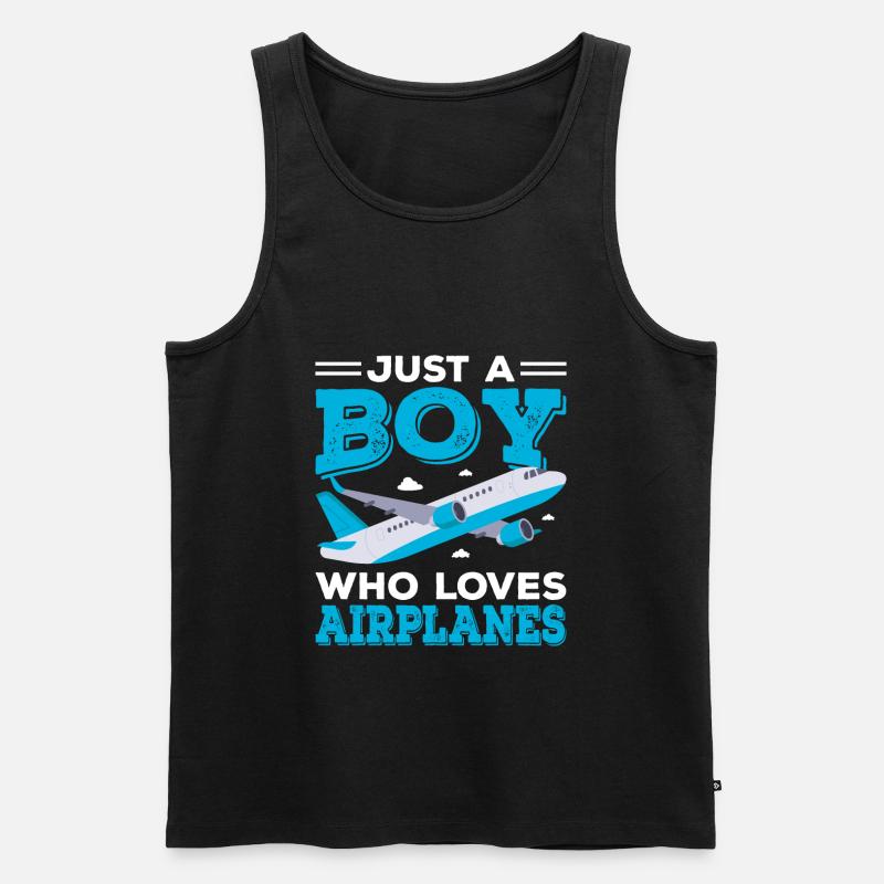 Flugzeuge Junge Spruch Geschenk - Männer Premium Bio Tank Top - Schwarz