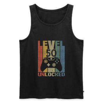 Level 50 Unlocked Gamer Zocker 50 Jahre - Männer Premium Bio Tank Top - Schwarz - Vorne - Michal (187cm)