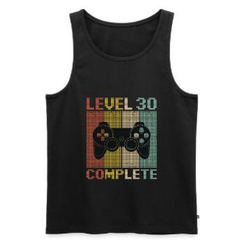 Level 30 Joueur de jeu complet 30 ans - Débardeur bio Premium Homme - noir - Devant - Michal (187cm)