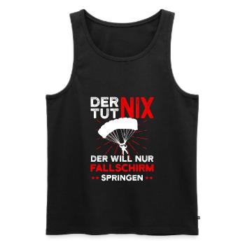Fallschirmspringer Spruch Fallschirmsprung - Männer Premium Bio Tank Top - Schwarz - Vorne - Michal (187cm)