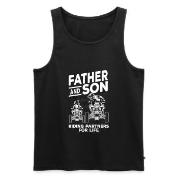 Father and son dad quad riders ATV - Men's Premium Organic Tank Top - black - Front - AI Model Male 178 light (178cm)