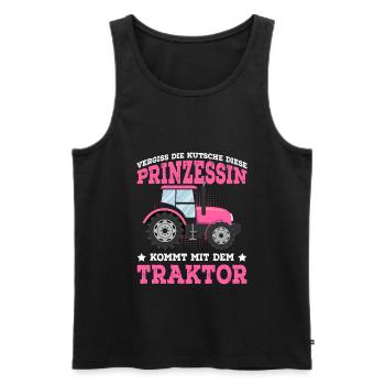 Keine Kutsche Prinzessin kommt mit Traktor - Männer Premium Bio Tank Top - Schwarz - Vorne - AI Model Male 178 light (178cm)