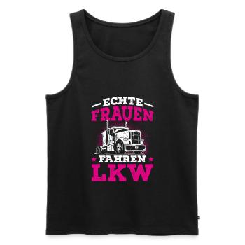 Echte Frauen fahren LKW Trucker Babe - Männer Premium Bio Tank Top - Schwarz - Vorne - Michal (187cm)