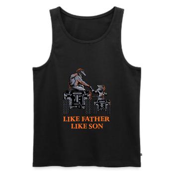 Cadeau de fête des pères Quad père et fils - Débardeur bio Premium Homme - noir - Devant - Michal (187cm)