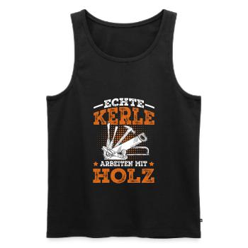 Tischler Schreiner Holz Spruch Handwerker - Männer Premium Bio Tank Top - Schwarz - Vorne - Michal (187cm)