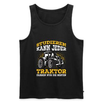 Traktor lustiger Spruch Trecker Landwirt - Männer Premium Bio Tank Top - Schwarz - Vorne - Michal (187cm)