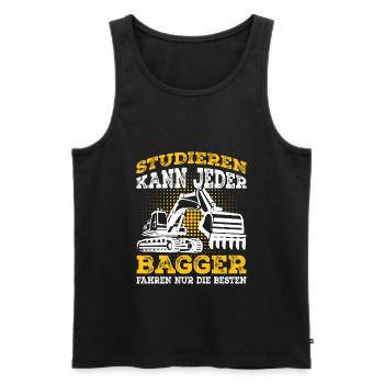 Baggerfahrer Sprüche Bagger Geschenk - Männer Premium Bio Tank Top - Schwarz - Vorne - Michal (187cm)