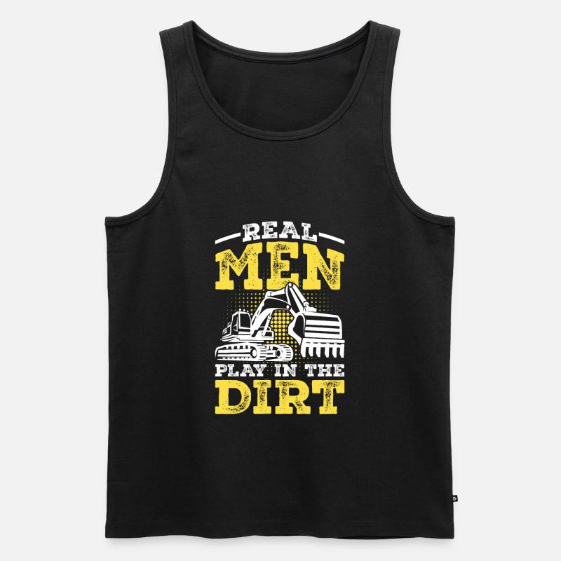 Baggerfahrer Spruch Geschenk - Männer Premium Bio Tank Top - Schwarz
