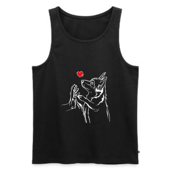 Cadeau de maîtresse de propriétaire de chien d'amour Corgi - Débardeur bio Premium Homme - noir - Devant - Michal (187cm)