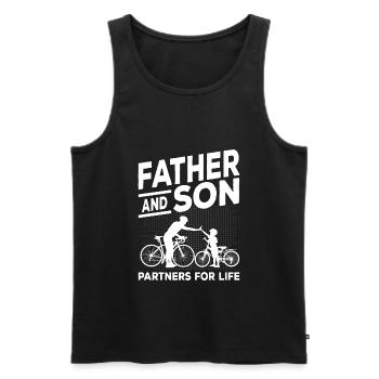 Fahrrad Vater und Sohn Spruch Geschenk - Männer Premium Bio Tank Top - Schwarz - Vorne - Michal (187cm)