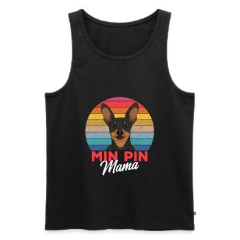 Cadeau de propriétaire de chien Pinscher miniature - Débardeur bio Premium Homme - noir - Devant - Michal (187cm)