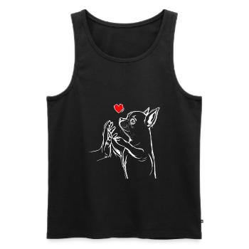 Chihuahua amour maîtresse chiens mignons - Débardeur bio Premium Homme - noir - Devant - Michal (187cm)