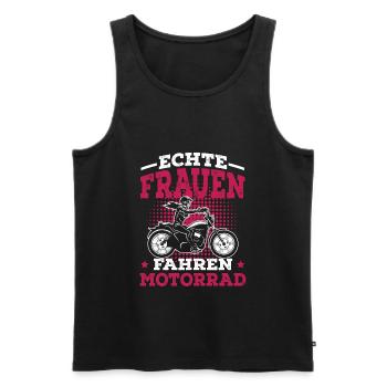 Echte Frauen fahren Motorrad lustig - Männer Premium Bio Tank Top - Schwarz - Vorne - Michal (187cm)