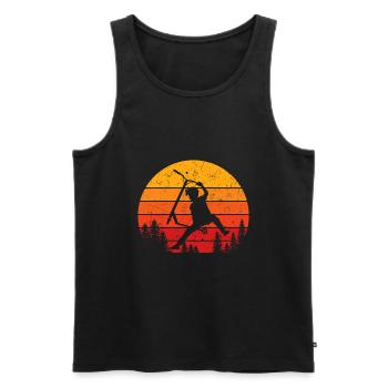 Scooter Stunt Retro Tretroller Geschenk Kinder - Männer Premium Bio Tank Top - Schwarz - Vorne - AI Model Male 178 light (178cm)