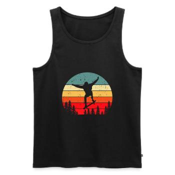 Skateboard Stunt Skater Jungen - Männer Premium Bio Tank Top - Schwarz - Vorne - Michal (187cm)