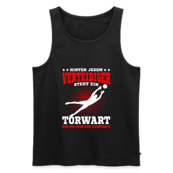 Fußball Torwart Torhüter lustiger Spruch - Männer Premium Bio Tank Top - Schwarz - Vorne - Michal (187cm)