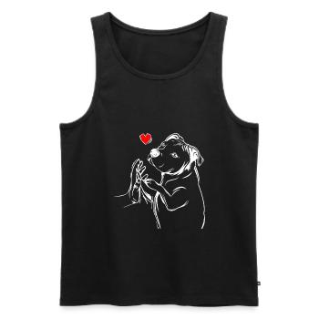 Pitbull amour chien femme cadeau - Débardeur bio Premium Homme - noir - Devant - AI Model Male 178 light (178cm)