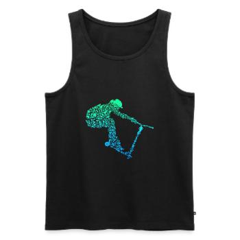 Cadeau de scooter cascadeur - Débardeur bio Premium Homme - noir - Devant - AI Model Male 178 light (178cm)