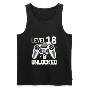 18th Birthday Level 18 Gamer Gift - Men's Premium Organic Tank Top - black - Front - Michal (187cm)