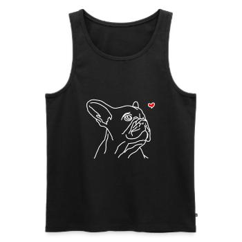 French Bulldog Love Female - Men's Premium Organic Tank Top - black - Front - Michal (187cm)